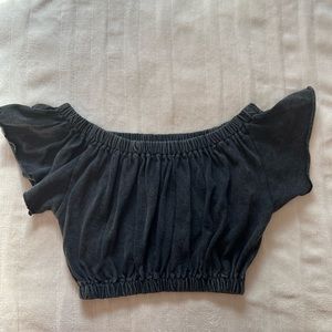 Extra small light washed black urban outfitters crop top